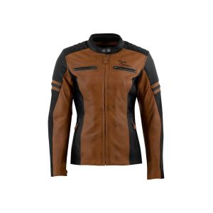 Rusty Stitches Skórzana kurtka motocyklowa Joyce wraz z opakowaniem zewnętrznym damska (brązowy/czarny)